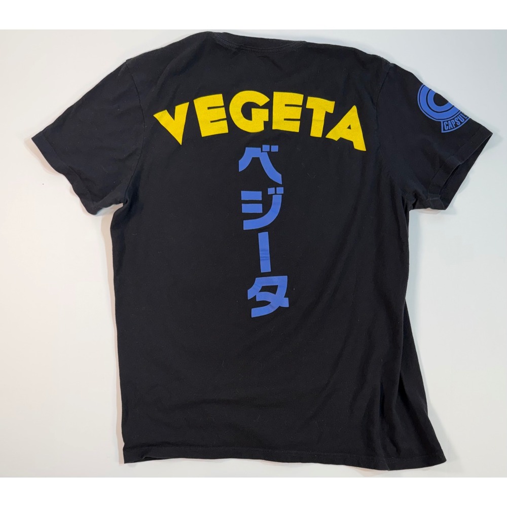 Dragon Ball Z Vegeta Majin Super Saiyan Graphic T-Shirt Black Mens Medium DBZ